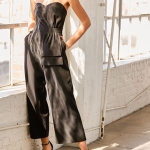 Bow jumpsuit! Black and never worn! Sz XL